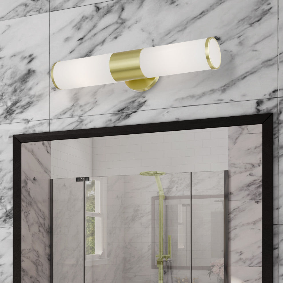 Lindale 2 Light Satin Brass ADA Vanity Sconce