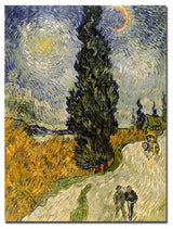 'Road with Cypresses, 1890' Canvas Art by Vincent van Gogh