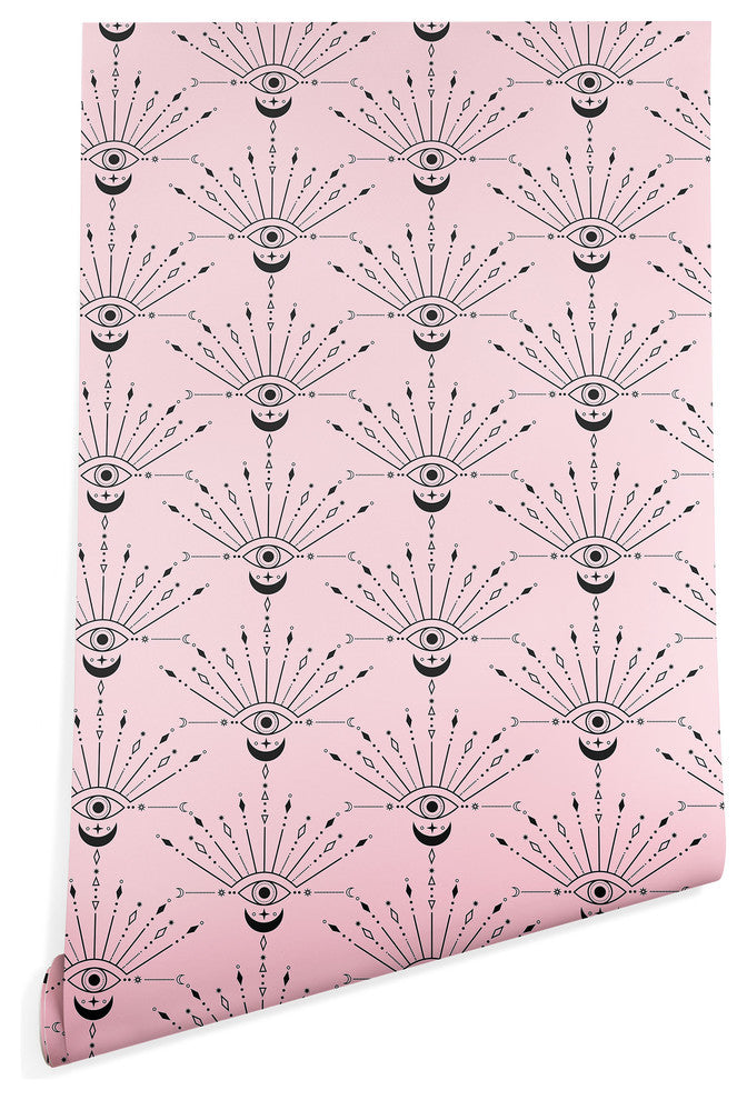 Deny Designs Emanuela Carratoni the Peacock Eye Wallpaper, Pink, 2'x8'