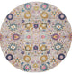 5' Gray Round Floral Power Loom Area Rug