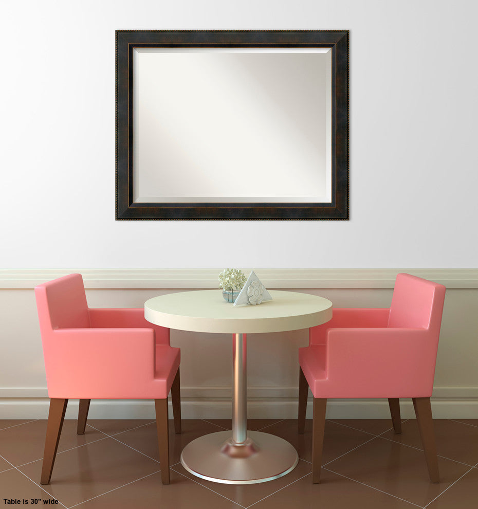 Signore Bronze Beveled Wood Wall Mirror - 32.25 x 26.25 in.