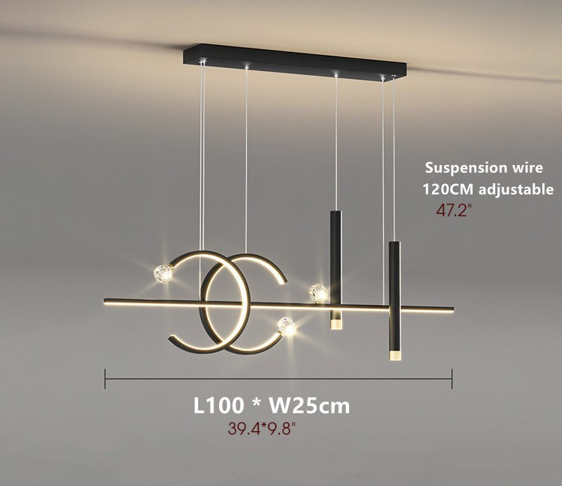 Andermatt | Pendant Light in a Nordic style for Dining Room, Black, Cool Light