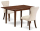 3Pc Dinette Set, Butterfly Leaf Table, 2 Chairs, Mahogany