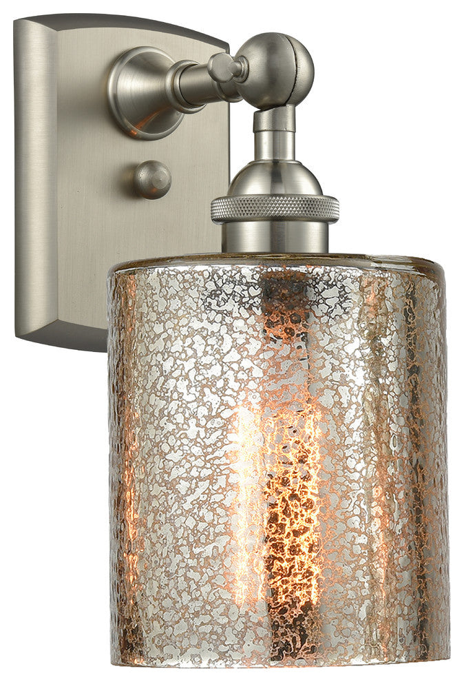 Cobbleskill 1-Light Sconce, Mercury Glass, Satin Brush Nickel