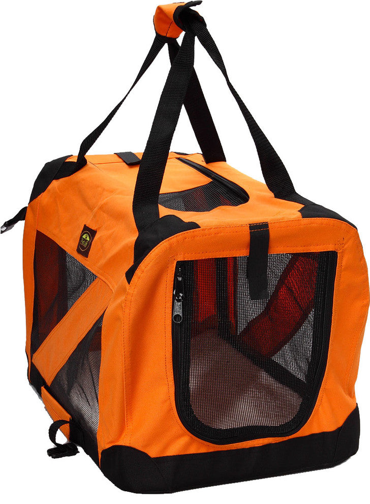 Folding Zippered Vista View House Pet Crate, Orange, Large