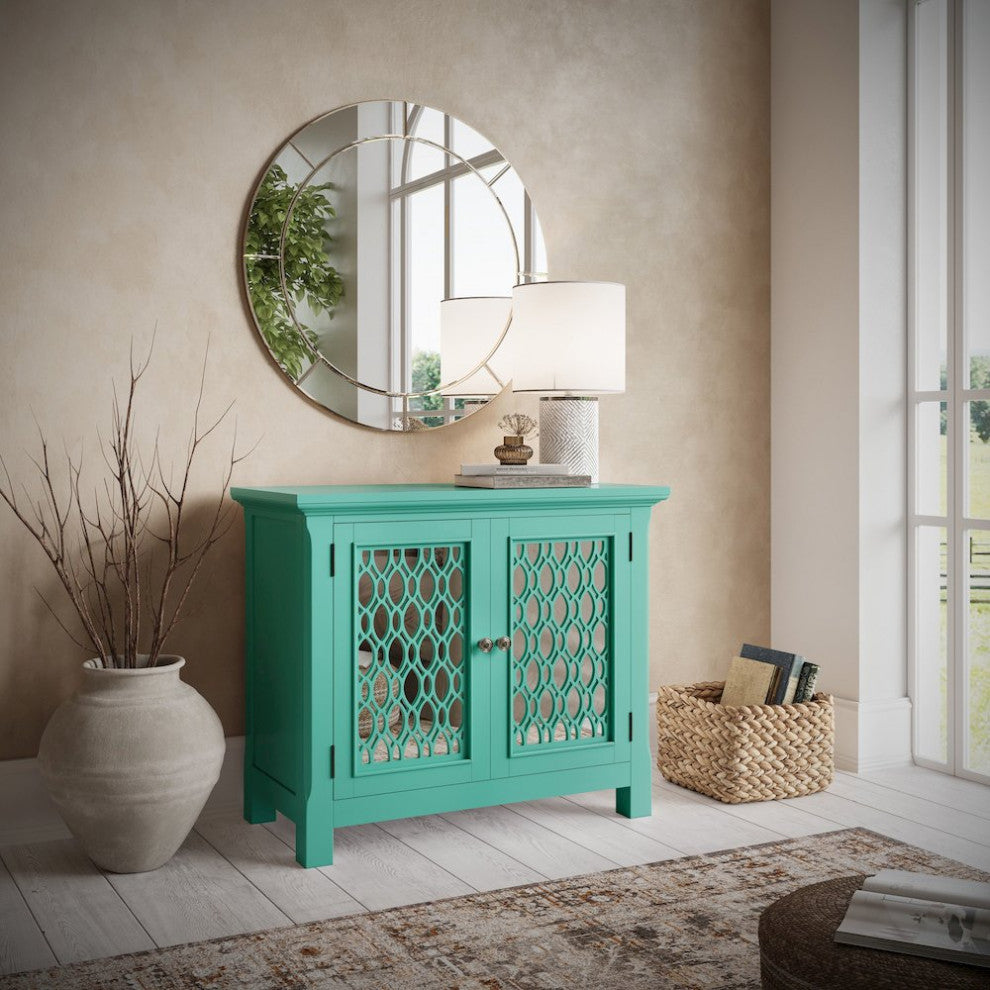 Isabella 38 Luxury Mirrored Accent Storage Cabinet