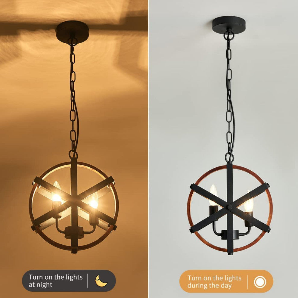 Globe Rustic Pendant Light Rustic Wooden Pendant Light Fixture