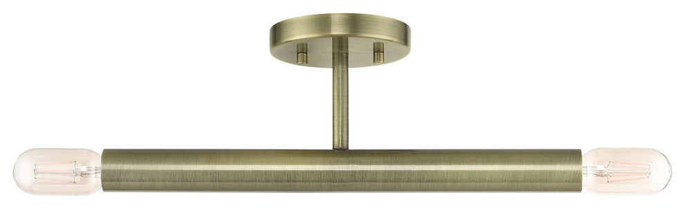 Copenhagen 2-Light Antique Brass Semi-Flush