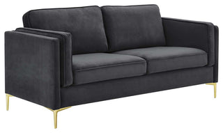 Kaiya Performance Velvet Sofa-Charcoal