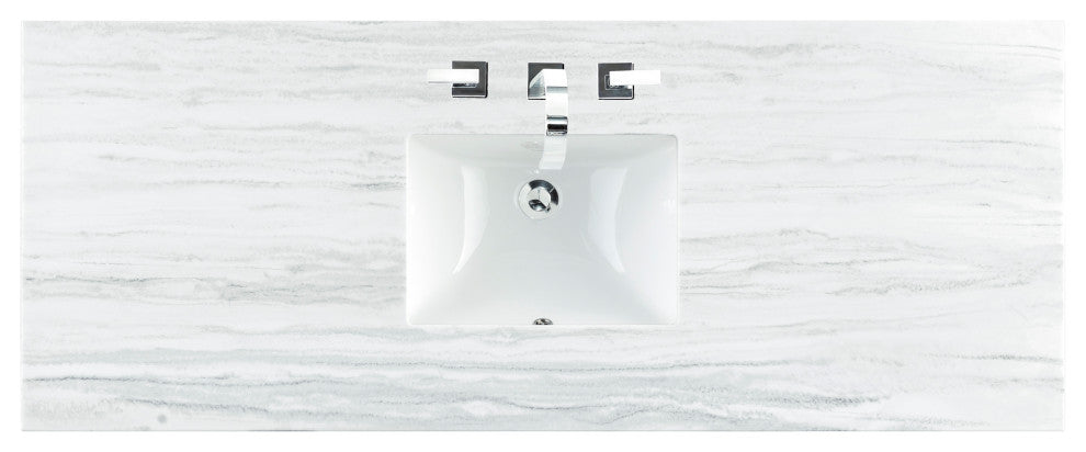 Brittany 60" Victory Blue Single Vanity w/ 3 CM Arctic Fall Solid Surface Top