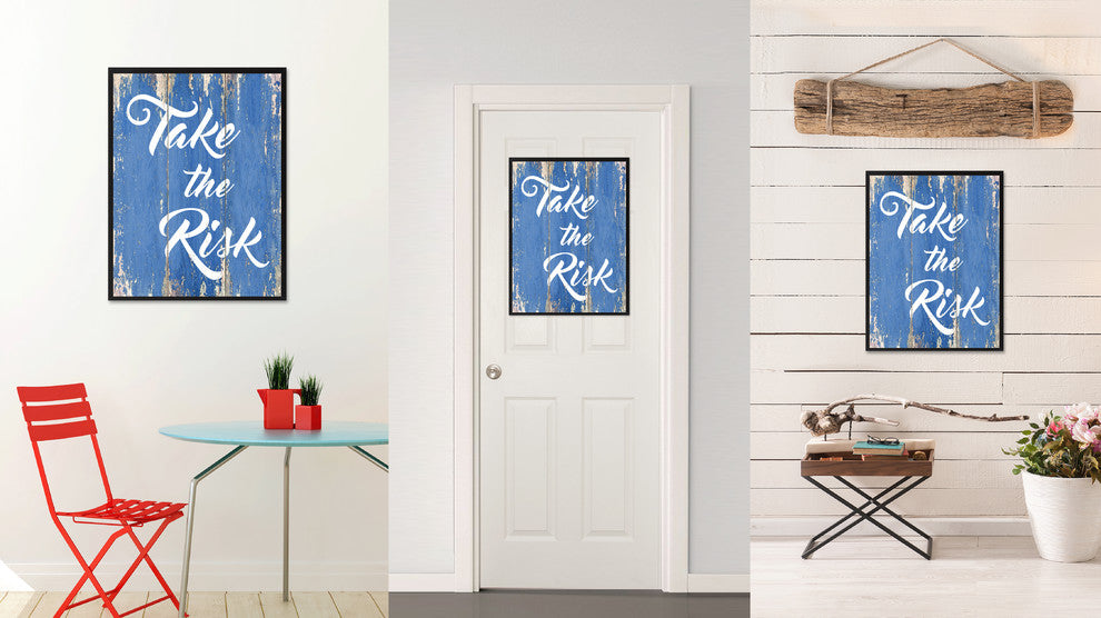 Take The Risk Inspirational, Canvas, Picture Frame, 28"X37"