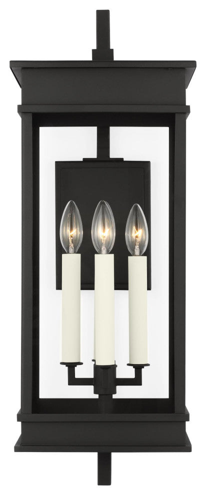 Cupertino 4-Light Outdoor Large Bracket Wall Lantern Sconce, Textured Black