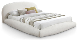 Genesis Upholstered Bed, Cream, Teddy Fabric, King