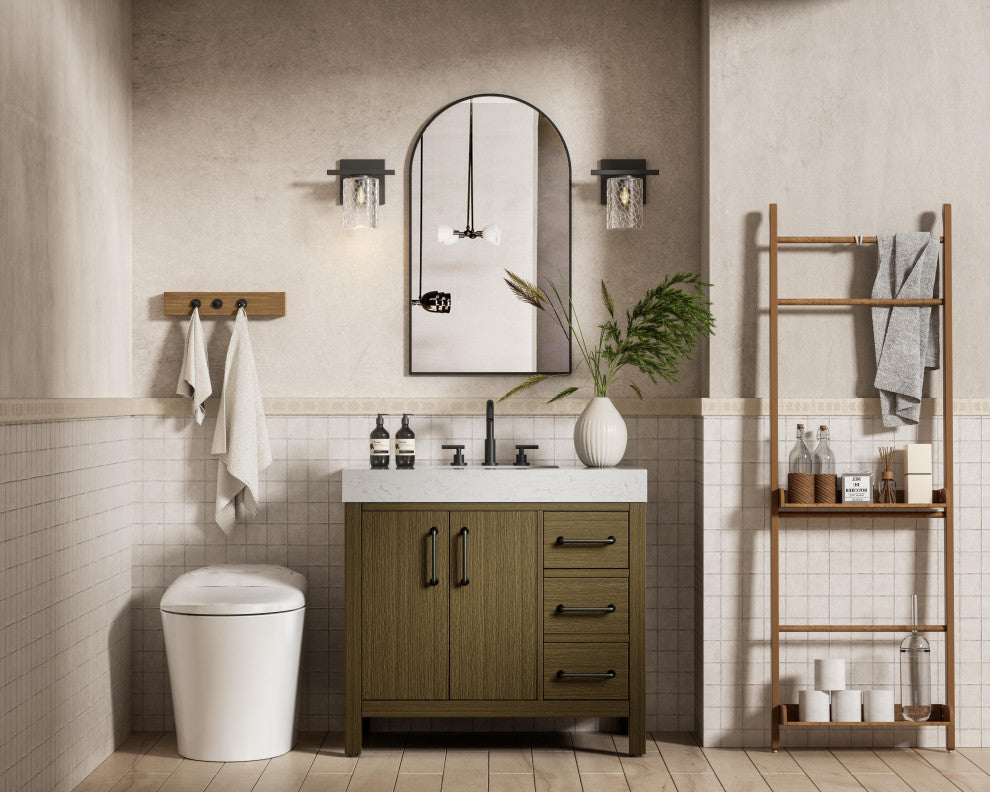 Home Living 36" Single Bathroom Vanity, Chestnut Brown