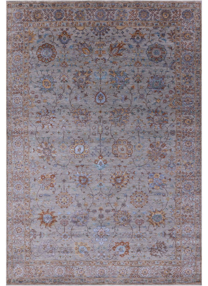 Wool and Silk Hand Knotted Persian Rug 6' 0" X 8' 11" Q6078