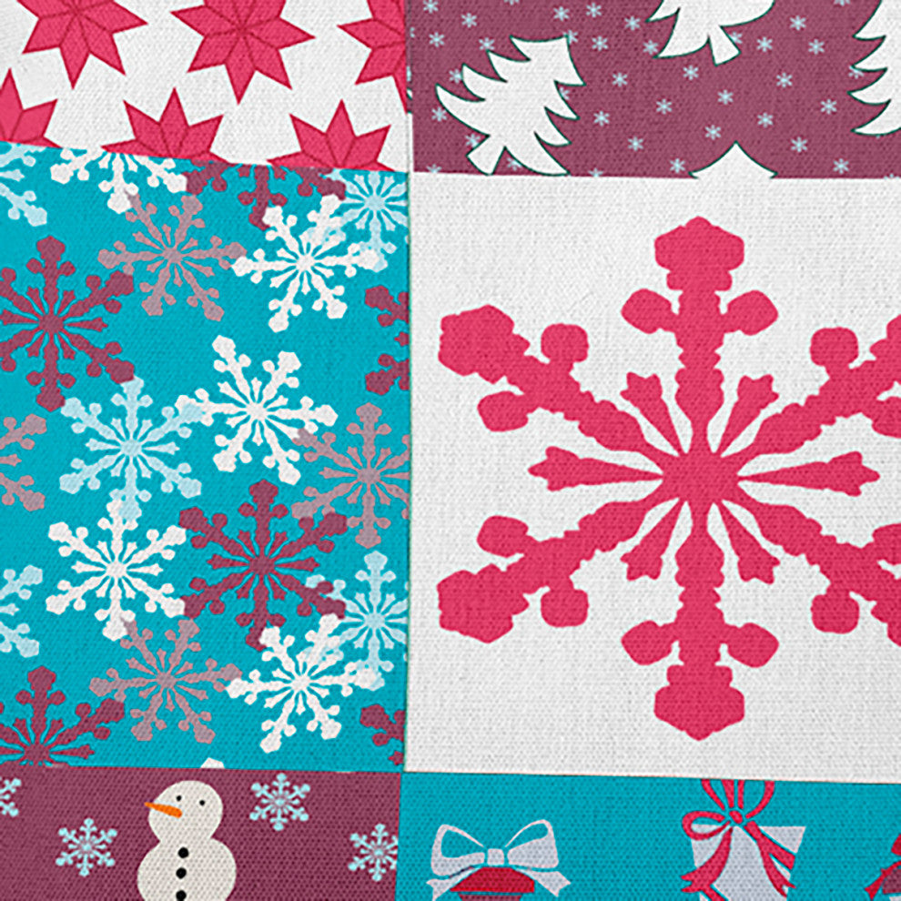Quilted Christmas Accent Pillow, Turquoise, 14"x20"