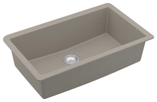 Karran QU-812 Undermount 32.5" Single Bowl Quartz Kitchen Sink, Concrete