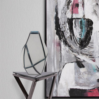 Deep Aqua Modern Glass Vase, Bain Collection