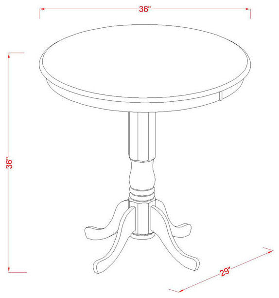 Japb5-Oak-C 5 Pc Dining Counter Height Set -Pub Table And 4 Counter Height Stool