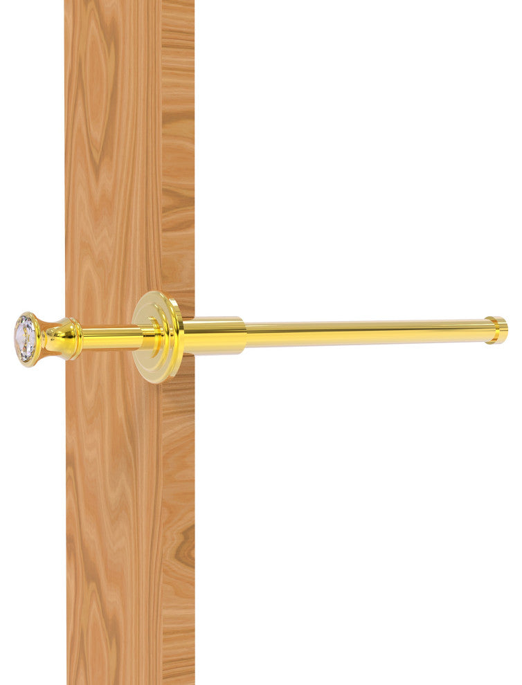 Carolina Crystal Retractable Pullout Garment Rod, Polished Brass