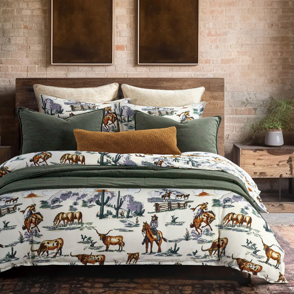 3-Piece Ranch Life Reversible Comforter Set, Duffle Bag, Twin