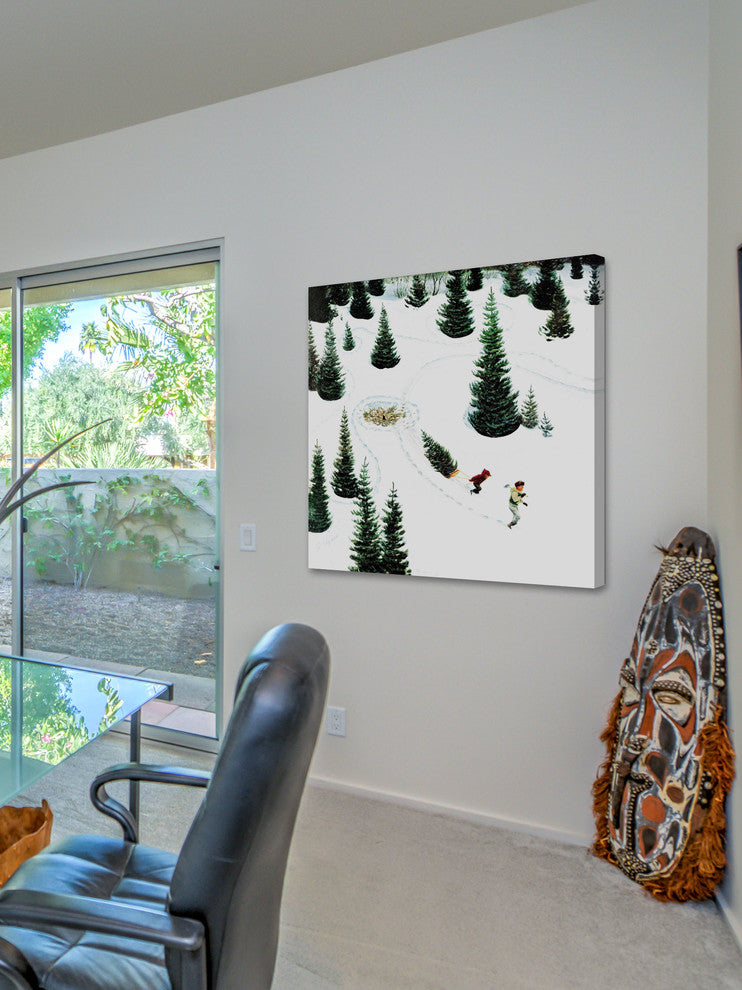 "Cutting Down the Tree" Painting Print on Canvas by John Clymer