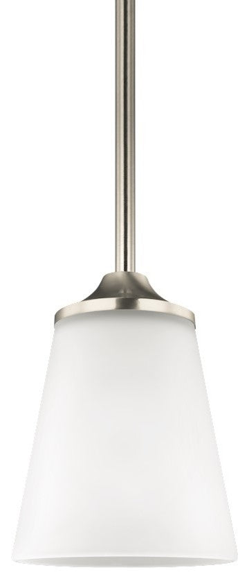 Sea Gull Lighting Hanford 1-Light Mini-Pendant, Brushed Nickel