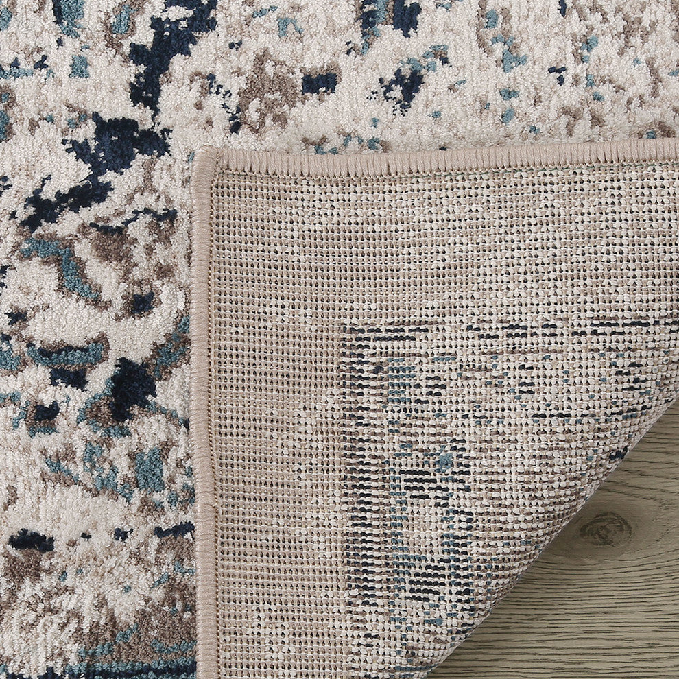 LNC Distressed Area Rug Medallion Indoor Vintage Abstract Non Slip Rugs, 6'5 X 9