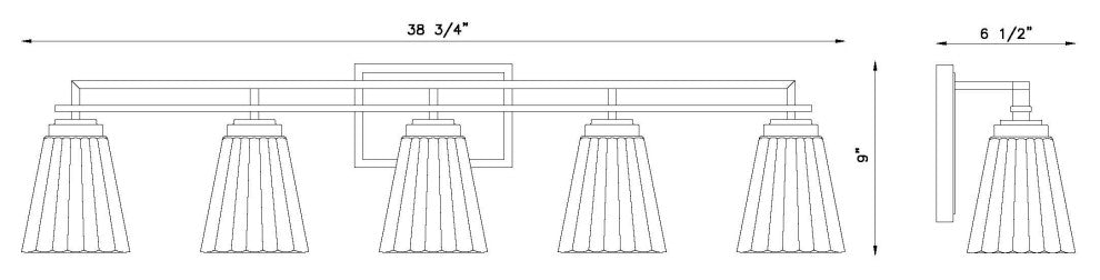 Z-LITE 5-Light Vanity, Matte Black