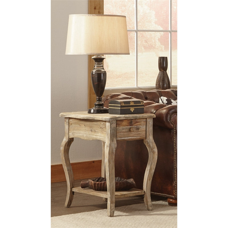 Rustic - Reclaimed Chairside Table, Driftwood