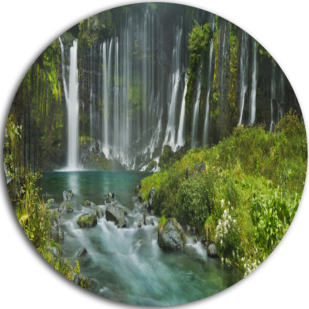 Shiraito Falls Near Mount Fuji Japan, Landscape Round Wall Art, 23"