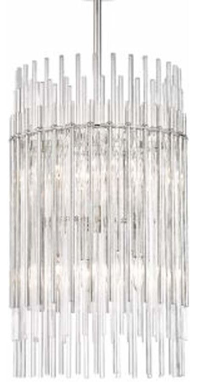 Wallis, 8 Light, Pendant, Polished Nickel Finish, Clear Glass