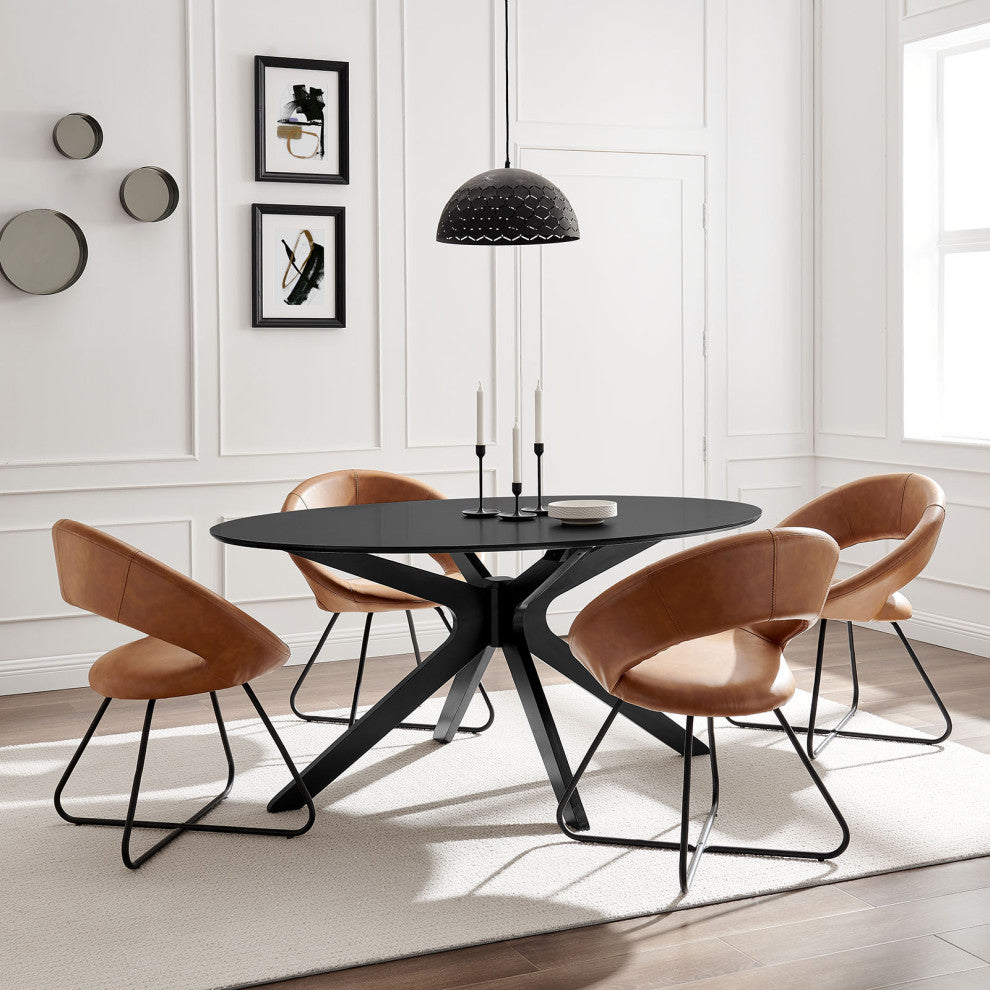 Traverse 63" Oval Dining Table Black Black -5512