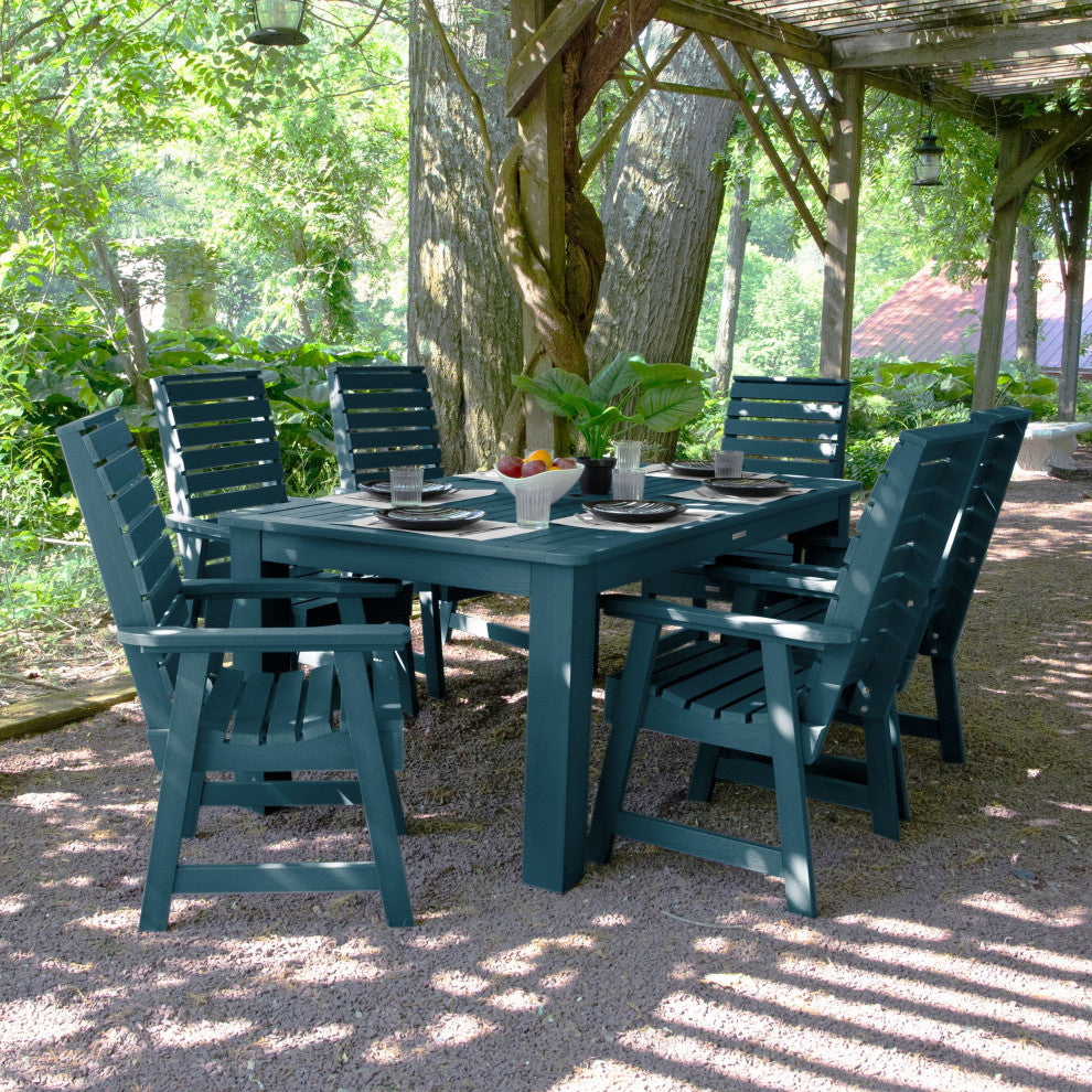 Weatherly 7-Piece Rectangle Dining Set, Nantucket Blue