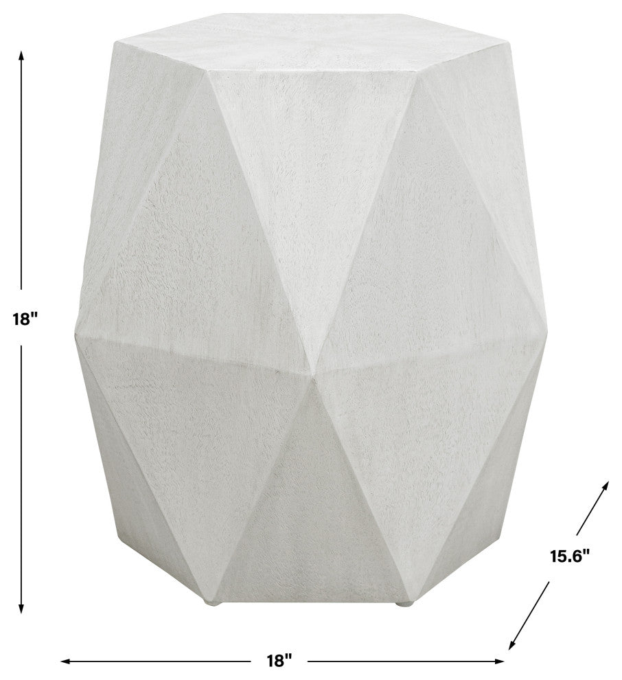 Uttermost 25273 Volker White Geometric Accent Table