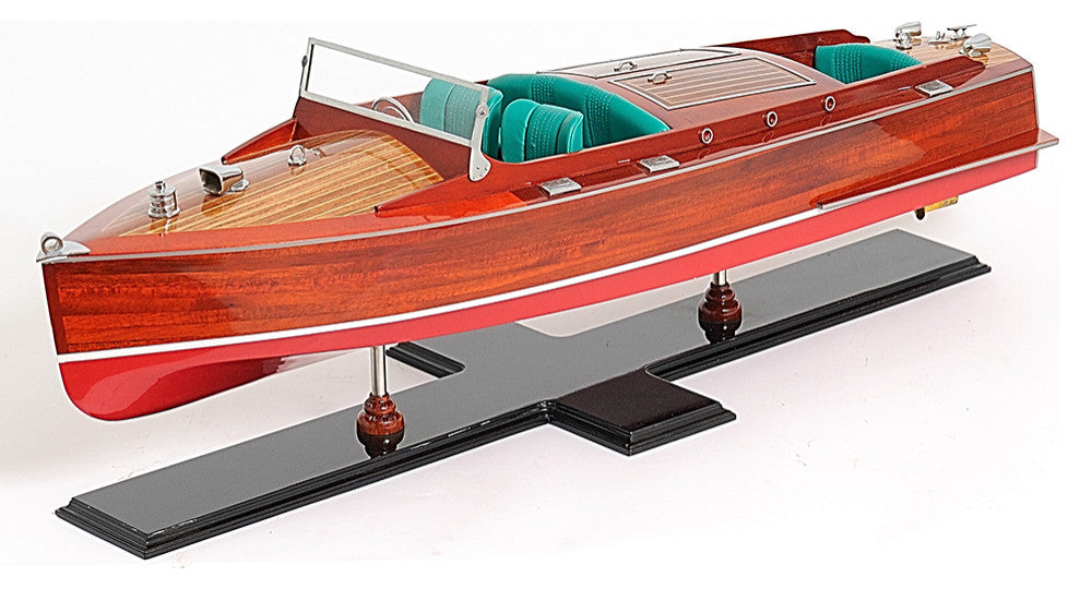 Chris Craft Runabout Painted Wooden Handcrafted boat model
