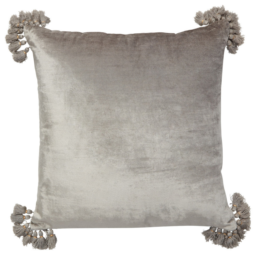 Raj Velvet Pillow, Slate Blue