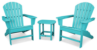 Polywood South Beach Adirondack 3-Piece Set, Aruba