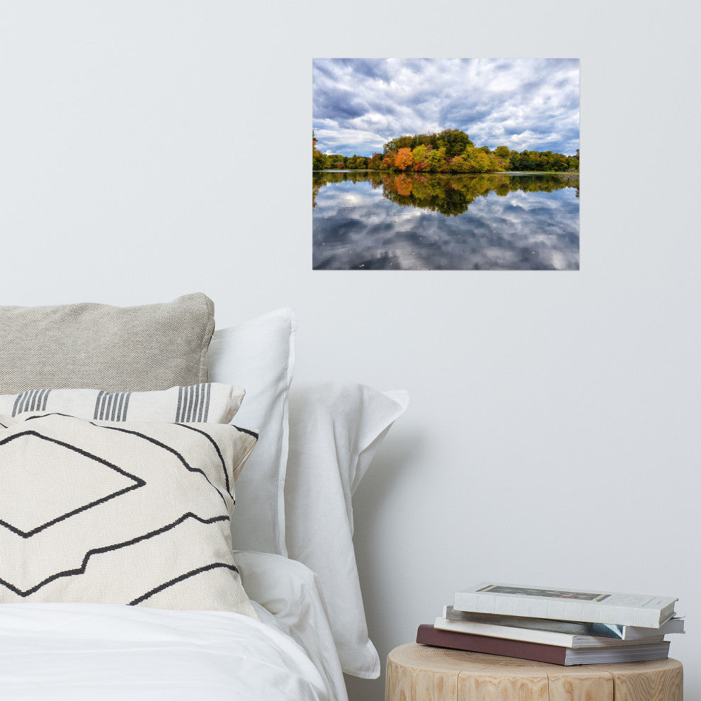 Autumn Reflections Landscape Photo Rural / Rustic Unframed Wall Art Print, 16" X 20"