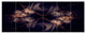 Dark Gold Fractal Flower Pattern, Abstract Wall Art Canvas, 70"x28", 6 Panels
