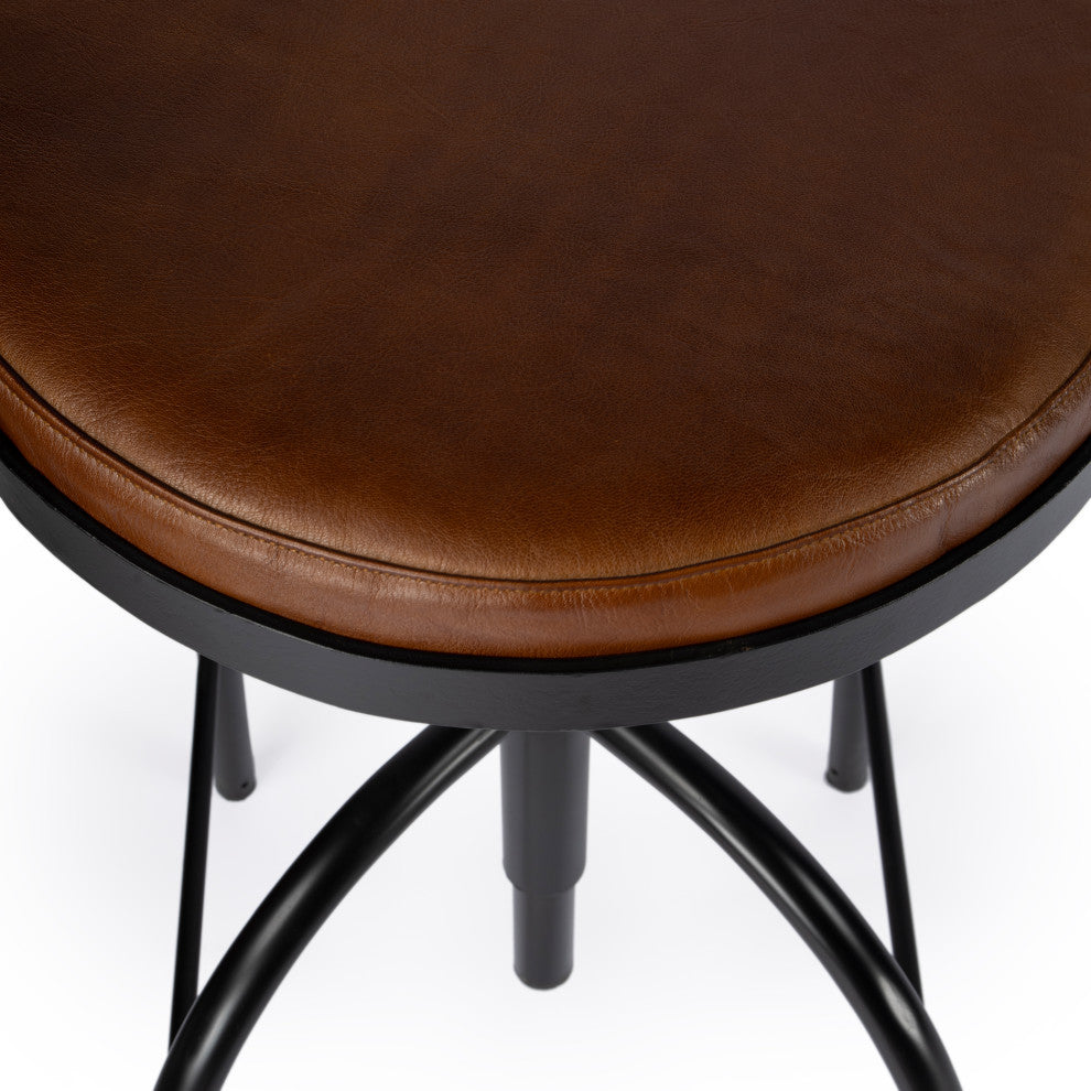 Clyde Leather Adjustable Bar Stool