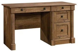 Large Desk, Flip Down Keyboard Tray & Full Extension File Drawer, Vintage Oak