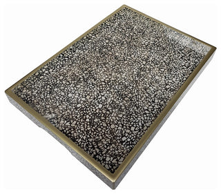 Handmade Reverse Painted Mirror Tray in Terrazzo - Medium