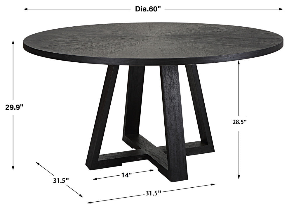 Uttermost Gidran Round Black Dining Table