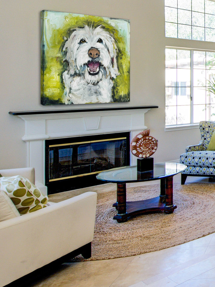 "Smiley Dog" Painting Print on Canvas by Tori Campisi