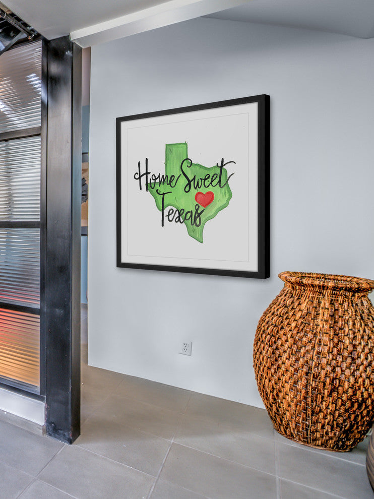 "Home Sweet Texas" Framed Painting Print, 12x12