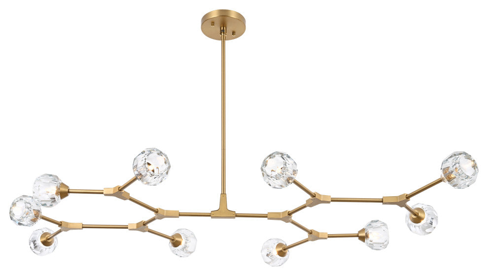 10 Light Pendant, Gold