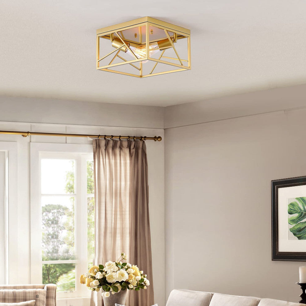 2 Light Semi Flush Mount Lighting Modern Ceiling Light Fixture