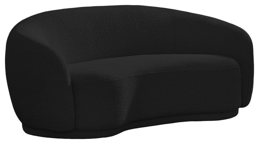 Hyde Boucle Fabric Upholstered, Black, Loveseat