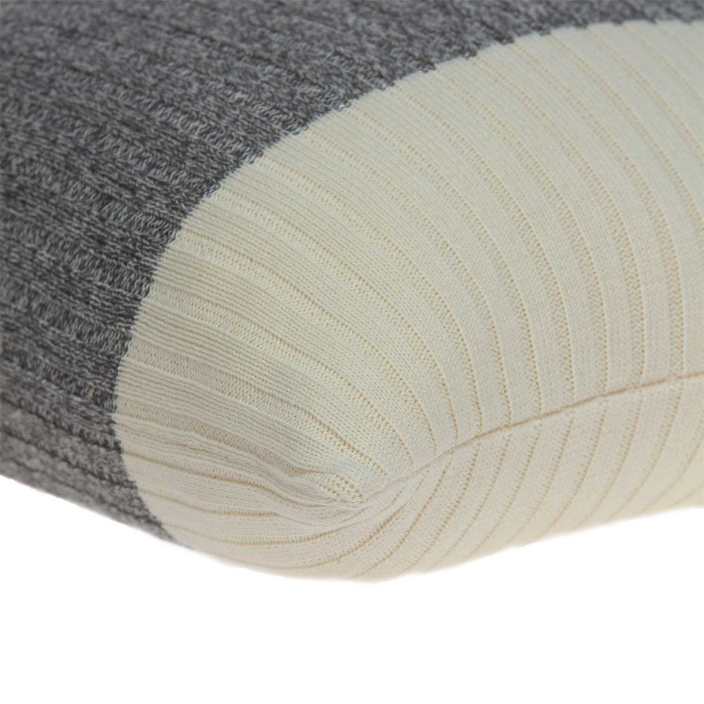 HomeRoots Square Gray and White Sweater Weather Pillow Cover